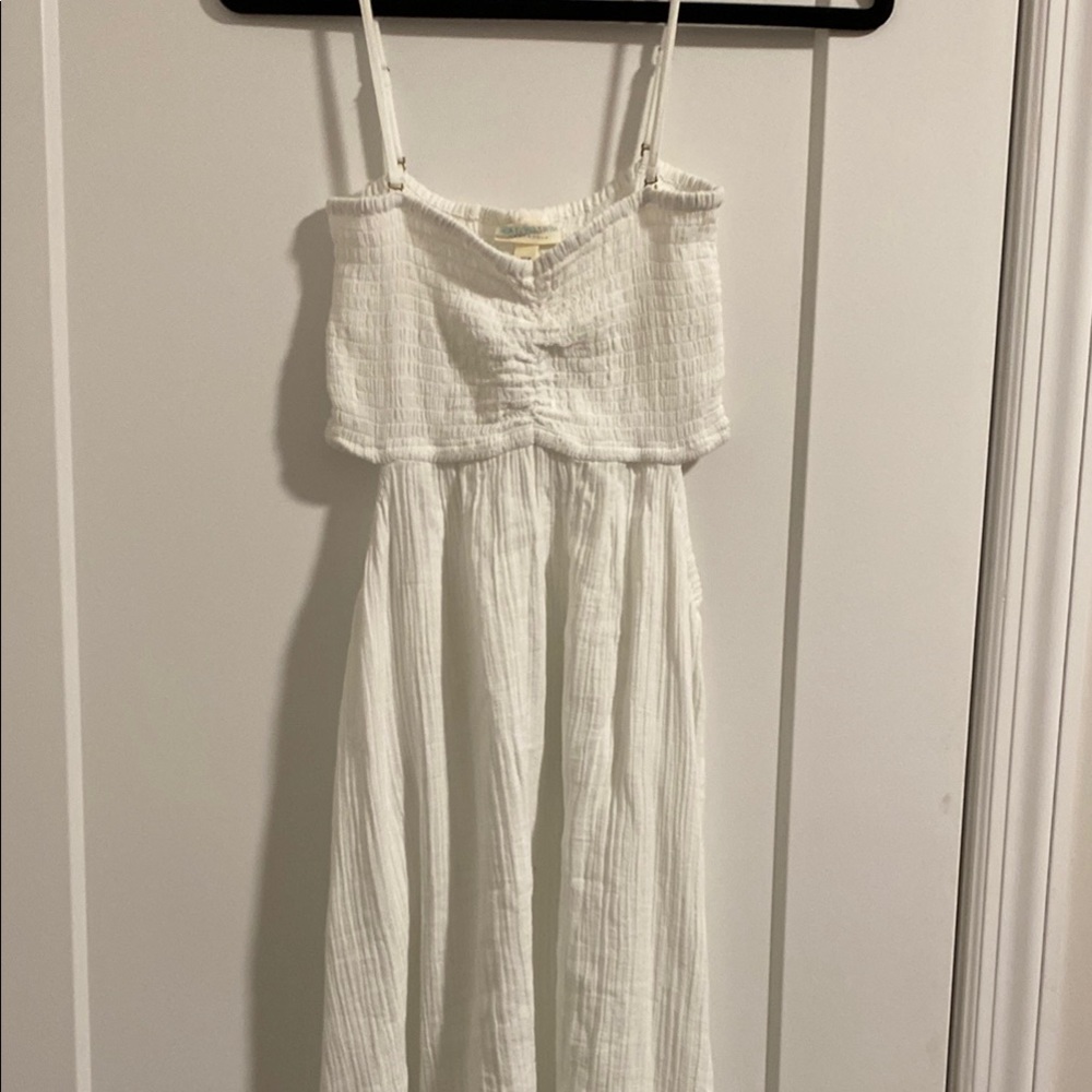 White Sleeveless Spaghetti Strap Sundress